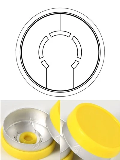 Mattgelbe 20-mm-Flip-Off-Dichtung